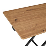 Veta de madera de roble del tablero con estructura inferior negra de la mesa Worktime Lift de hjh OFFICE