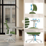 Reposacabezas, reposabrazos y asiento regulables en altura de la silla de oficina profesional ERGO LINE W en Mystic Forest de hjh OFFICE