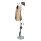 Perchero SPACE en color plata con ganchos para ropa, perchero para sombreros y paragüero integrado de hjh OFFICE