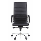 Sillón de oficina profesional PARMA 20 negro con tapicería de cuero acolchado y base de cinco ruedas de hjh OFFICE – vista de 360° (vista frontal 0°)
