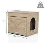 Plano dimensional de la Casa para gatos KITTY PAWBOX 1 en aspecto roble, 60 × 50 cm de hjh LIVING