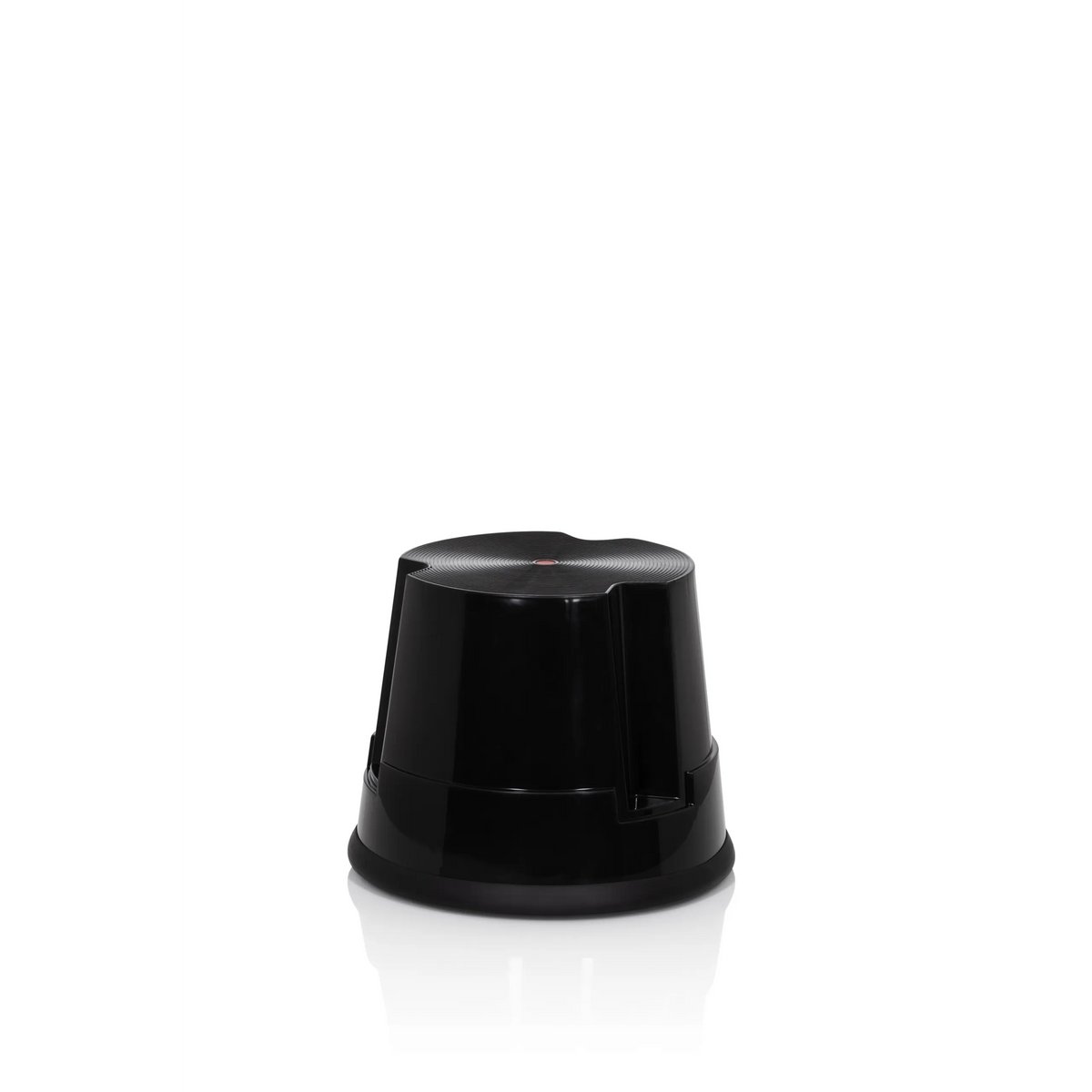 Taburete bajo TIO-S negro con superficie antideslizante de hjh OFFICE – vista de 360° (vista frontal en diagonal 40°)