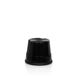 Taburete bajo TIO-S negro con superficie antideslizante de hjh OFFICE – vista de 360° (vista frontal en diagonal 40°)