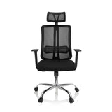 Silla Home Office ZH 200 negra con respaldo de malla y base de cinco ruedas de hjh OFFICE – vista de 360° (vista frontal 0°)