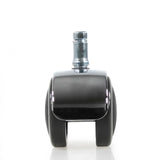 Rueda para sillas individual 5x ROLO LUX 11mm/50mm en negro y plata para suelos duros de hjh OFFICE