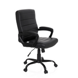 Sillón de oficina Home Office ERGOSMOOTH BIG negro con tapicería acolchada y base de cinco ruedas de hjh OFFICE – vista de 360° (vista frontal en diagonal 60°)