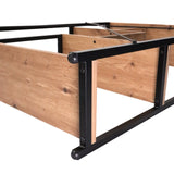 Unión de esquina de metal negro y elementos de madera de roble del estante Kalag Eco de hjh LIVING