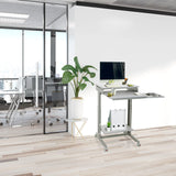 Escritorio de pie gris WORKSTATION de 60 × 50 cm con compartimento de almacenaje y ruedas de hjh OFFICE