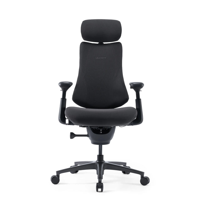 High-End-Bürostuhl LiberNovo Omni Pro in Dunkelgrau mit Kopfstütze und verstellbaren Armlehnen von Libernovo