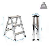 Plano dimensional de la Escalera plegable SOLID con una altura de 59 cm y una capacidad de carga de 150 kg de hjh OFFICE