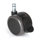Ruedas para sillas 5x ROLO STOP 11mm/65mm negras para suelos duros con freno de bloqueo de hjh OFFICE – vista de 360° (vista frontal 0°)