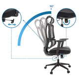 Respaldo ajustable con un ángulo de inclinación de 90 grados de la Silla Home Office ERGOMY de MyBuero