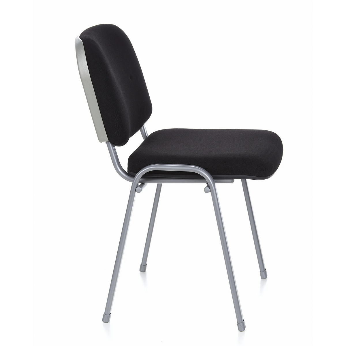 Silla de cuatro patas XT 600 S negra con estructura plateada de hjh OFFICE – vista de 360° (vista lateral 80°)