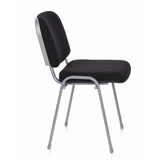 Silla de cuatro patas XT 600 S negra con estructura plateada de hjh OFFICE – vista de 360° (vista lateral 80°)