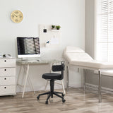 Taburete giratorio TOP WORK FLEX negro con tapizado de tela, respaldo y ruedas de hjh OFFICE