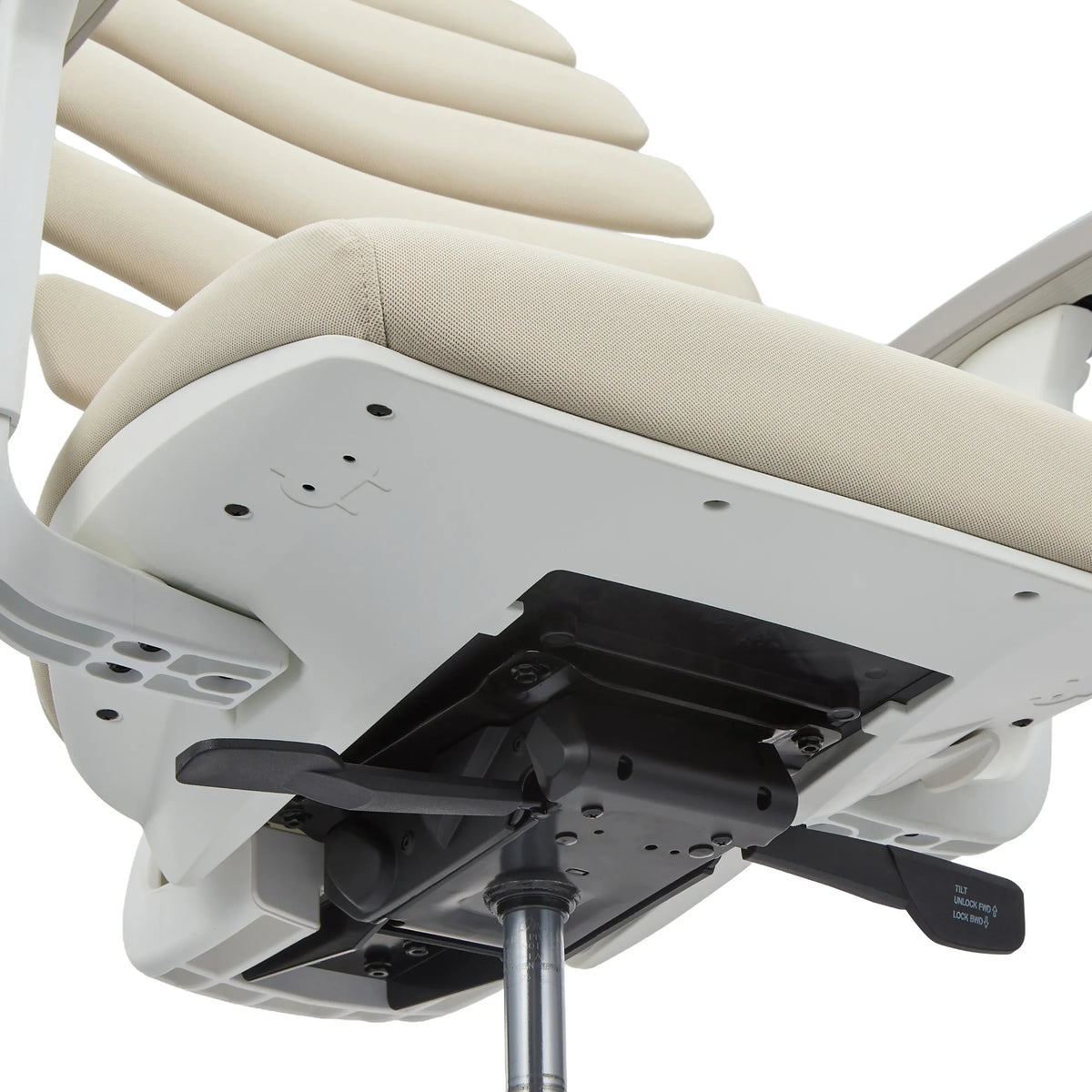 Parte inferior del asiento con mecanismo de ajuste de la silla de oficina profesional ERGO LINE W en Salted Caramel de hjh OFFICE