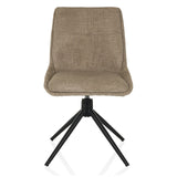 Silla tapizada beige TARVISO I con base de cuatro estrellas en negro de hjh LIVING – vista de 360° (vista frontal 0°)