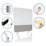 Pizarra blanca VISION BOARD en gris con bandeja integrada, ruedas y superficie absorbente de sonido de hjh OFFICE
