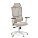 Profi-Bürostuhl ERGOMY W in Beige mit beigem Netzbezug und weißem Rahmen von MyBuero