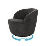 Función giratoria de 360 grados del Sillón de diseño gris BRAMWICH de hjh LIVING