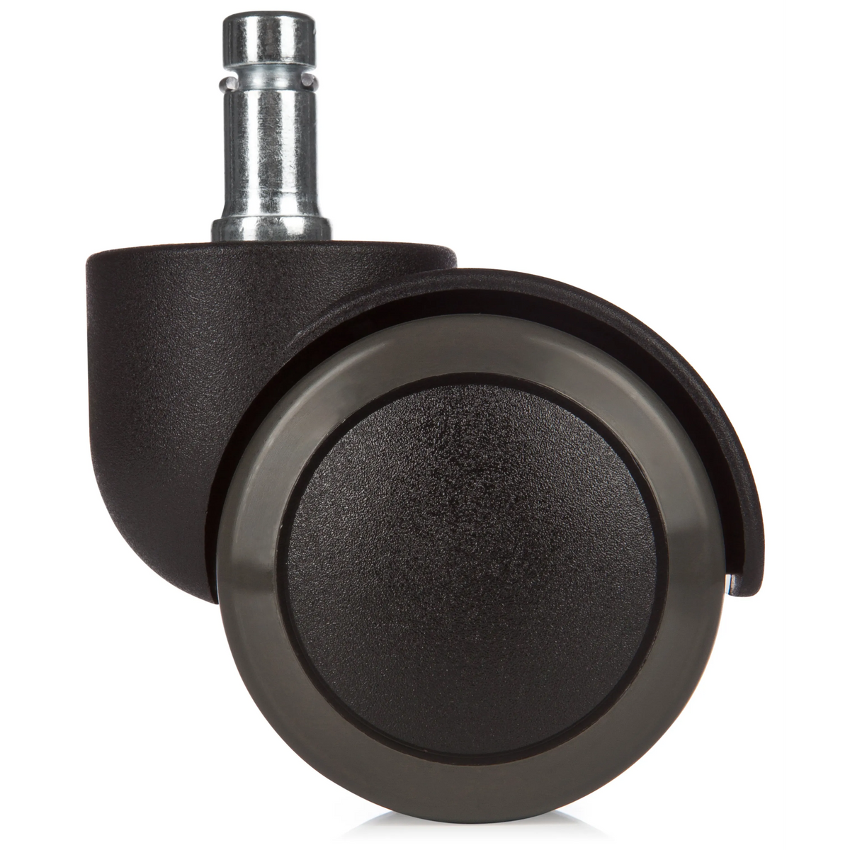 Schwarze Stuhlrolle 5x ROLO 10mm/50mm für Hartböden mit metallischem Bolzen von hjh OFFICE – 360-Grad-Ansicht (Rückenansicht 180°)