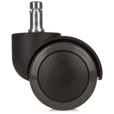 Schwarze Stuhlrolle 5x ROLO 10mm/50mm für Hartböden mit metallischem Bolzen von hjh OFFICE – 360-Grad-Ansicht (Rückenansicht 180°)