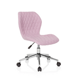 Silla giratoria para niños JOY II rosa con efecto acolchado y base de cinco ruedas de hjh OFFICE – vista de 360° (vista frontal en diagonal 40°)