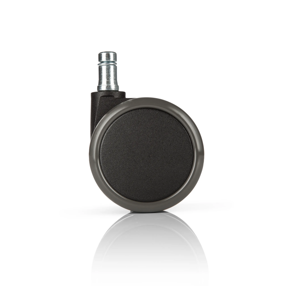 Ruedas para sillas 5x ROLO 11mm/65mm negras para suelos duros con pin de metal de hjh OFFICE – vista de 360° (vista trasera 180°)