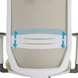 Soporte lumbar ajustable en altura de la Silla de oficina profesional PROFONDO PRO W de hjh OFFICE