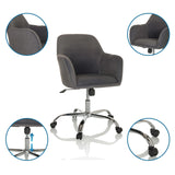 Silla Home Office SOLAO 300 en color gris oscuro con base cromada y ruedas de hjh OFFICE