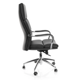 Sillón de oficina profesional BRUNELLO 20 negro con reposabrazos y base de cinco ruedas de hjh OFFICE – vista de 360° (vista lateral 80°)