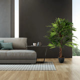 Planta artificial MANGO en color verde con maceta exterior negra de hjh OFFICE