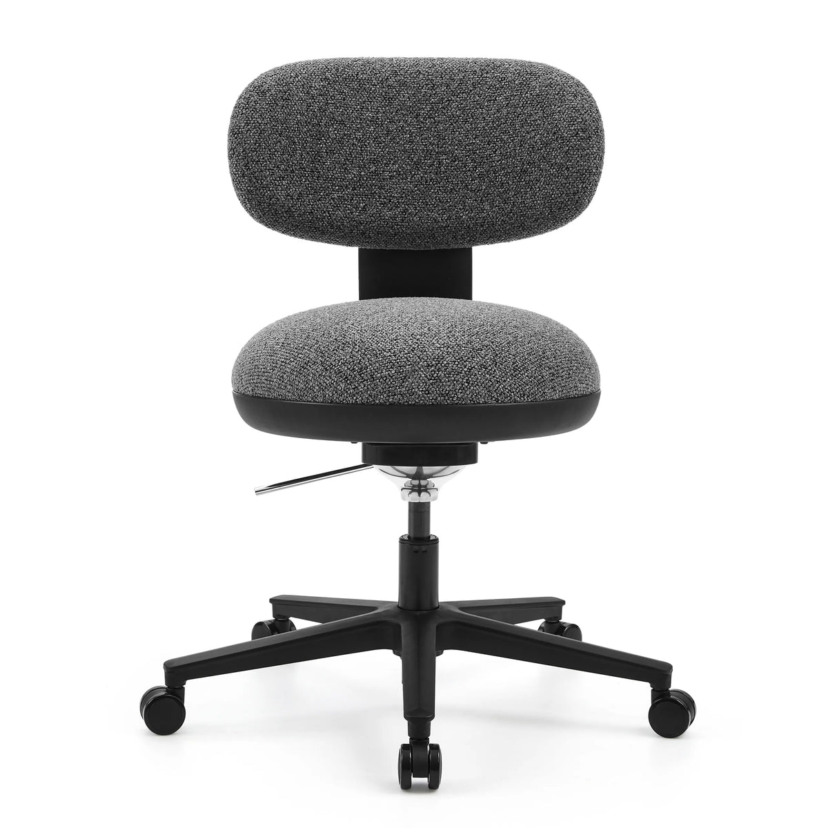 Silla Home Office SITMOTION B gris con asiento acolchado y base de cinco ruedas de hjh OFFICE – vista de 360° (vista frontal 0°)