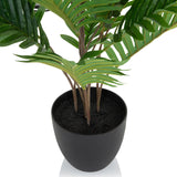 Maceta negra con hojas verdes de la Planta artificial ARECA de hjh OFFICE