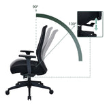 Ángulo de inclinación ajustable del respaldo de 90° a 130° de la Silla de oficina profesional Verviq de hjh OFFICE