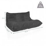 Plano dimensional del Sillón de diseño Sitzolo 2 de 140 × 100 cm y carga máxima de 150 kg de hjh LIVING