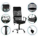Sillón de oficina Home Office STRYKA de cuero sintético y malla con vistas detalladas de hjh OFFICE