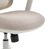 Asiento tapizado en tela beige de la Silla de oficina profesional ERGOMY W con estructura blanca de MyBuero