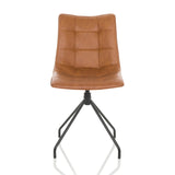 Silla tapizada marrón TARVISO PU con costuras y estructura de cuatro patas de hjh OFFICE – vista de 360° (vista frontal 0°)
