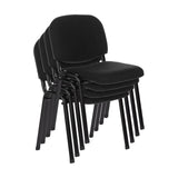 Pack de cuatro sillas de cuatro patas apilables XT 600 en color negro con estructura negra de hjh OFFICE