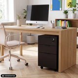 Archivador rodante DAVIK negro con tres cajones y cerradura de hjh OFFICE