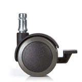 Ruedas para sillas 5x ROLO STOP 11mm/50mm negras para suelos duros con pin metálico y freno de bloqueo de hjh OFFICE
