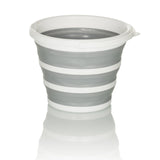 Contenedor plegable CLEAN SILR en gris y blanco con estructura plegable y borde blanco de hjh OFFICE – vista de 360° (vista lateral 270°)
