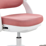 Asiento acolchado rosa de la silla giratoria para niños Kiddy Smart Step con estructura blanca de hjh OFFICE