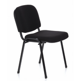 Silla de cuatro patas XT 600 SW negra con asiento y respaldo acolchados de hjh OFFICE – vista de 360° (vista frontal en diagonal 60°)