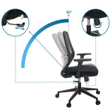Respaldo ajustable con inclinación de 90 grados de la Silla de oficina profesional CARLOW I de hjh OFFICE