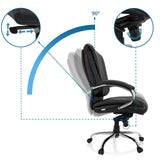 Respaldo ajustable con inclinación de 90° y ajuste de altura de la Silla giratoria XXL H 100 de hjh OFFICE