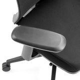 Reposabrazos negro de la silla de oficina profesional Profondo F con funda de tela de hjh OFFICE