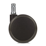 Ruedas para sillas 5x ROLO 10mm/65mm negras para suelos duros con pin de metal plateado de hjh OFFICE