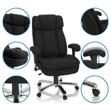 Silla giratoria BUILDER XXL I negra con tapizado de tela, altura ajustable y ruedas de hjh OFFICE